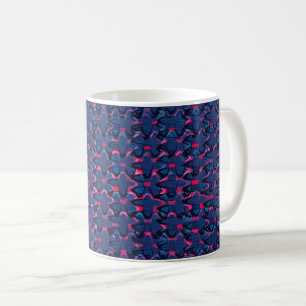 Retroblau und rosa Muster Kaffeetasse