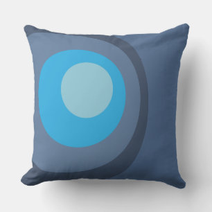 Retroblaue Kreise Kissen