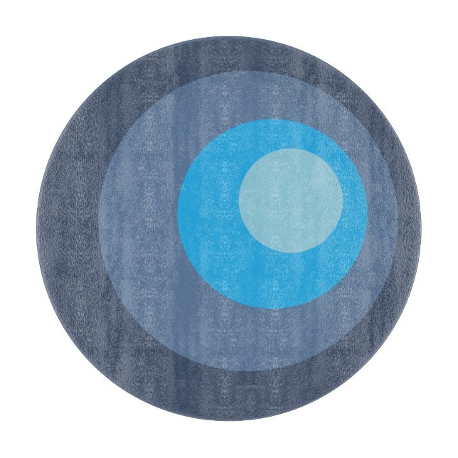 Retroblaue Kreise Schneidebrett (Vorderseite)