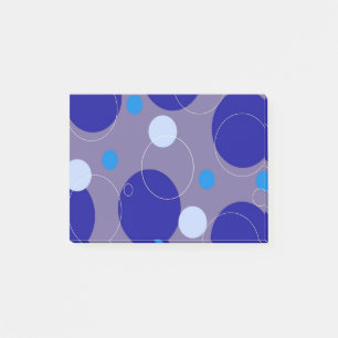 Retroblaue Kreise und Ovale Royal Periwinkle Aqua Post-it Klebezettel