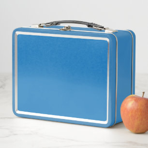 Retroblaue Metall-Lunchbox Vintage-Schulstil Metall Brotdose
