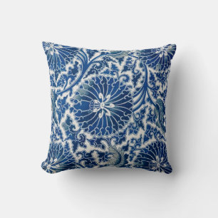 Retroblaue Mohnblume China-Dynastie Ming Kissen