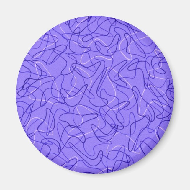 Retroblauer Bumerang Magnet (Vorne)