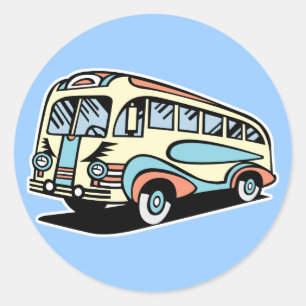 Retrobus Runder Aufkleber