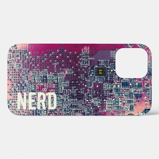 Retrodesign der roten Platine für Nerd Case-Mate iPhone Hülle (Rückseite (Horizontal))