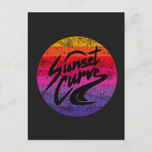 Retrodesign der Sunset Curve Feiertagspostkarte (Vorderseite)
