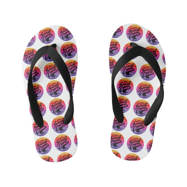 Retrodesign der Sunset Curve Kinderbadesandalen (Fußbett)