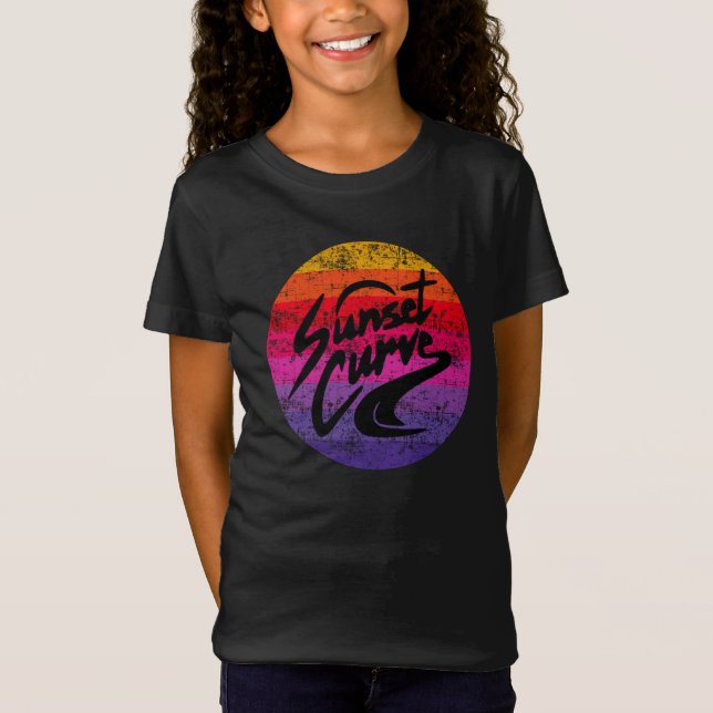 Retrodesign der Sunset Curve T-Shirt (Vorderseite)