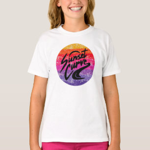 Retrodesign der Sunset Curve T-Shirt