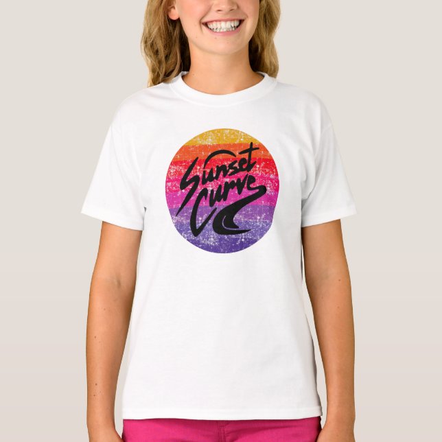 Retrodesign der Sunset Curve T-Shirt (Vorderseite)