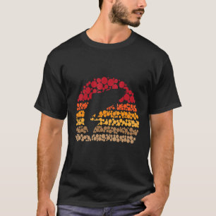 Retrodots Vintager Sonnenuntergang für Fische T-Shirt
