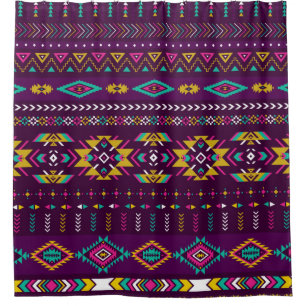Retrofarben Stamm Vintag nahtlose navajo-Patrone Duschvorhang