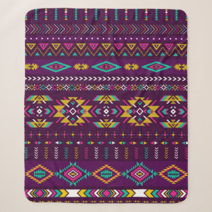 Retrofarben Stamm Vintag nahtlose navajo-Patrone Sherpadecke