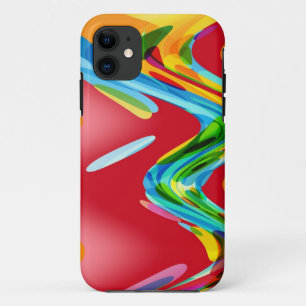 Retrofarbenes Abstraktes Kunstdesign 2 iPhone 11 Hülle