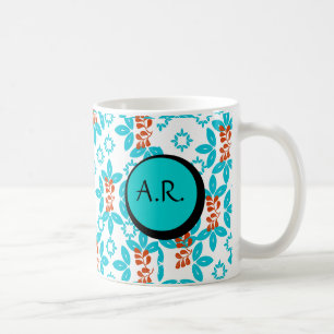 Retrofloral Mit Monogramm Tasse