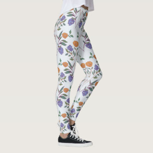 Retrofloral über das gesamte Muster Leggings