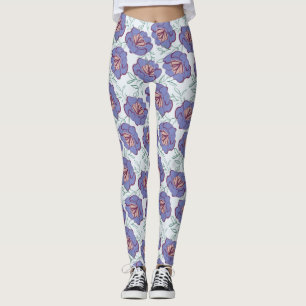 Retrofloral über das gesamte Muster Leggings
