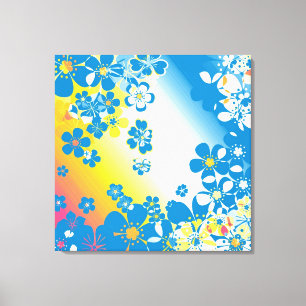 Retroflorale Grunge abstrakte Kunst Leinwanddruck