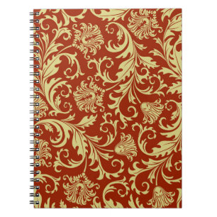 Retrofloralen: Vintager Musterhintergrund. Notizblock
