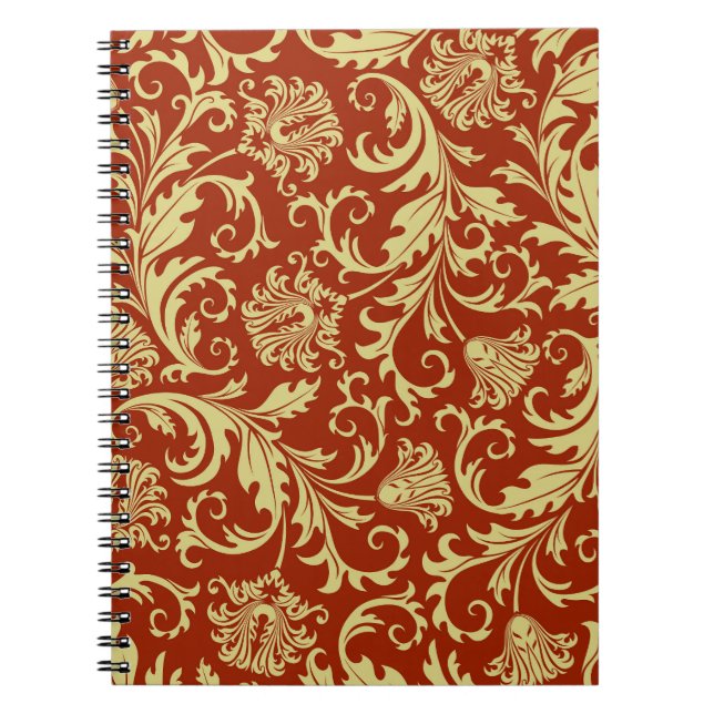 Retrofloralen: Vintager Musterhintergrund. Notizblock (Vorderseite)