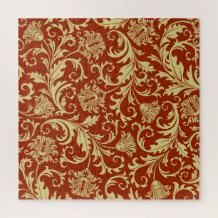 Retrofloralen: Vintager Musterhintergrund. Puzzle