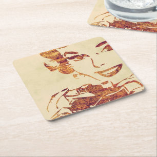 Retrofotograf Rechteckiger Pappuntersetzer