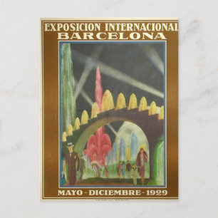 Retrofuturistische Postkarte der Expo Bcn 1929