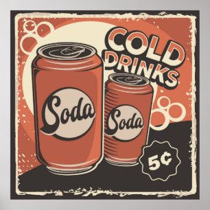 Retrogeschäft für Vintage Erfrischungsgetränke Poster