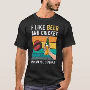 Retrogeschenk für Cricket und Bier T-Shirt