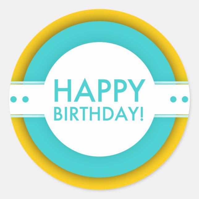 Retroglückstag Runder Aufkleber (Vorderseite)