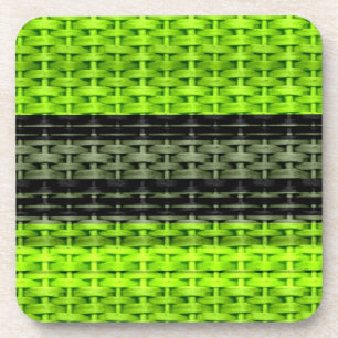 Retrografisches Design aus schwarzem und grünem Ko Getränkeuntersetzer