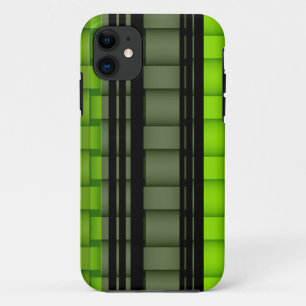 Retrografisches Design mit schwarzen und grünen St iPhone 11 Hülle