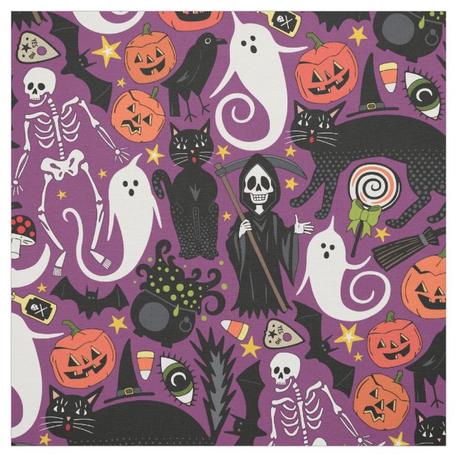 Retrohalloween lila stoff (Muster)