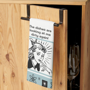 Retrohandtuch aus der Mitte des Jahrhunderts Geschirrtuch