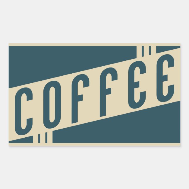 Retrokaffee Rechteckiger Aufkleber (Vorderseite)