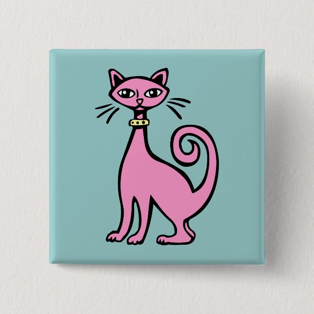 Retrokatze - Maßgeschneiderte Button (Vorderseite)