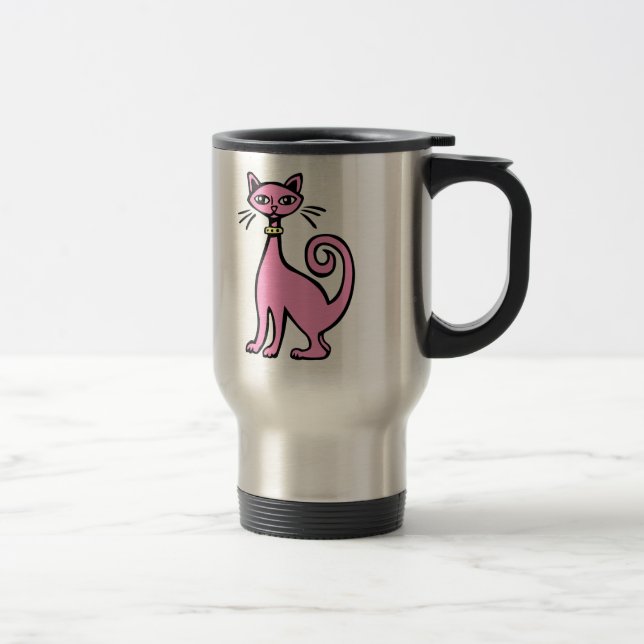 Retrokatze - Maßgeschneiderte Reisebecher (Rechts)