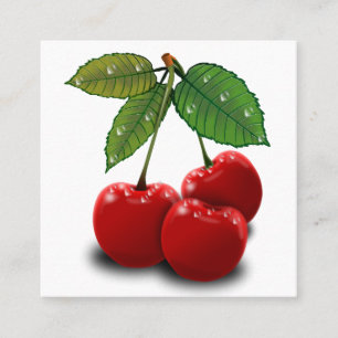 Retrokirsche-Platz-Visitenkarte Quadratische Visitenkarte