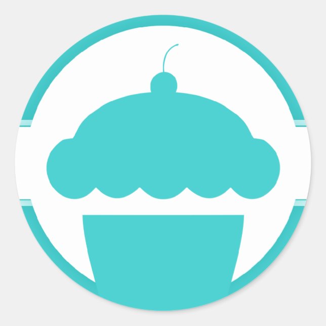Retrokuchen Runder Aufkleber (Vorderseite)