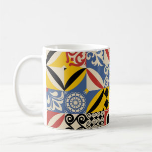 Retromuster aus hellen, einfachen geometrischen Fo Kaffeetasse
