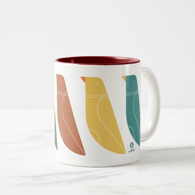 Retromuster Zweifarbige Tasse (VorderseiteRechts)
