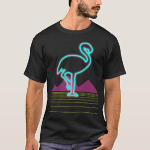 Retroneon-Flamingo-Vogel aus den 80er Jahren T-Shirt