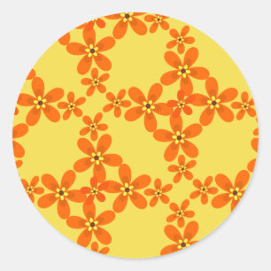 Retroorange 1970 runder aufkleber