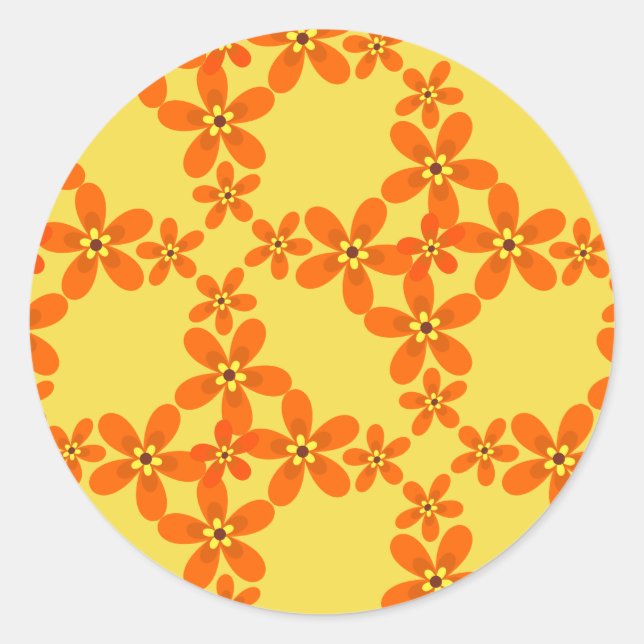 Retroorange 1970 runder aufkleber (Vorderseite)