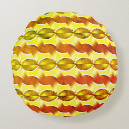 Retroorange 1970 rundes kissen