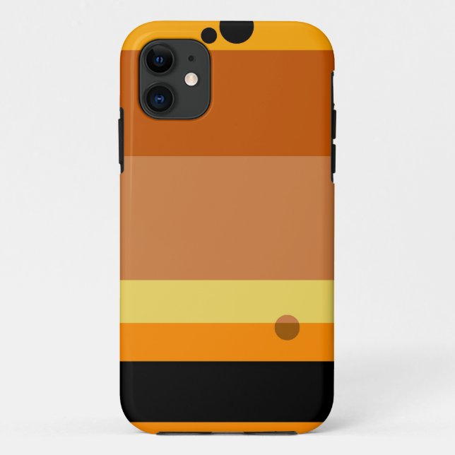 Retroorange, gelb, schwarze Streifen Nahtlose Punk Case-Mate iPhone Hülle (Rückseite)