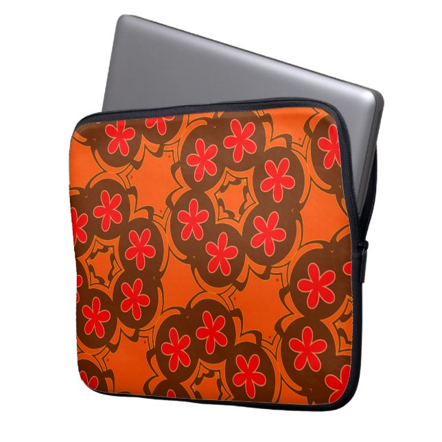 Retroorange, rot 1970 laptopschutzhülle (Vorderseite Links)