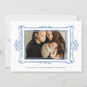 Retropastellblau, modernes Foto Adoption Ankündigung