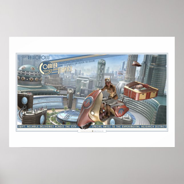 Retropolis Courier Service Poster (30x20") (Vorne)