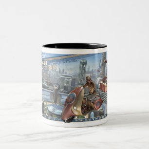 Retropolis Kurierdienst-Tasse Zweifarbige Tasse